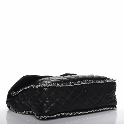 Chanel Washed Lambskin Quilted Maxi Chain Around Flap Black 4 of 8