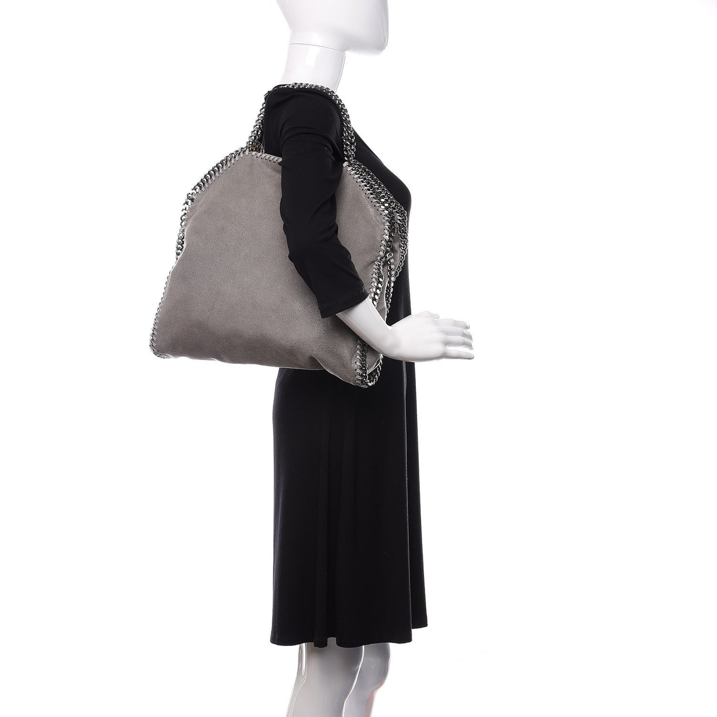 Shaggy Deer Falabella Fold Over Tote Grey