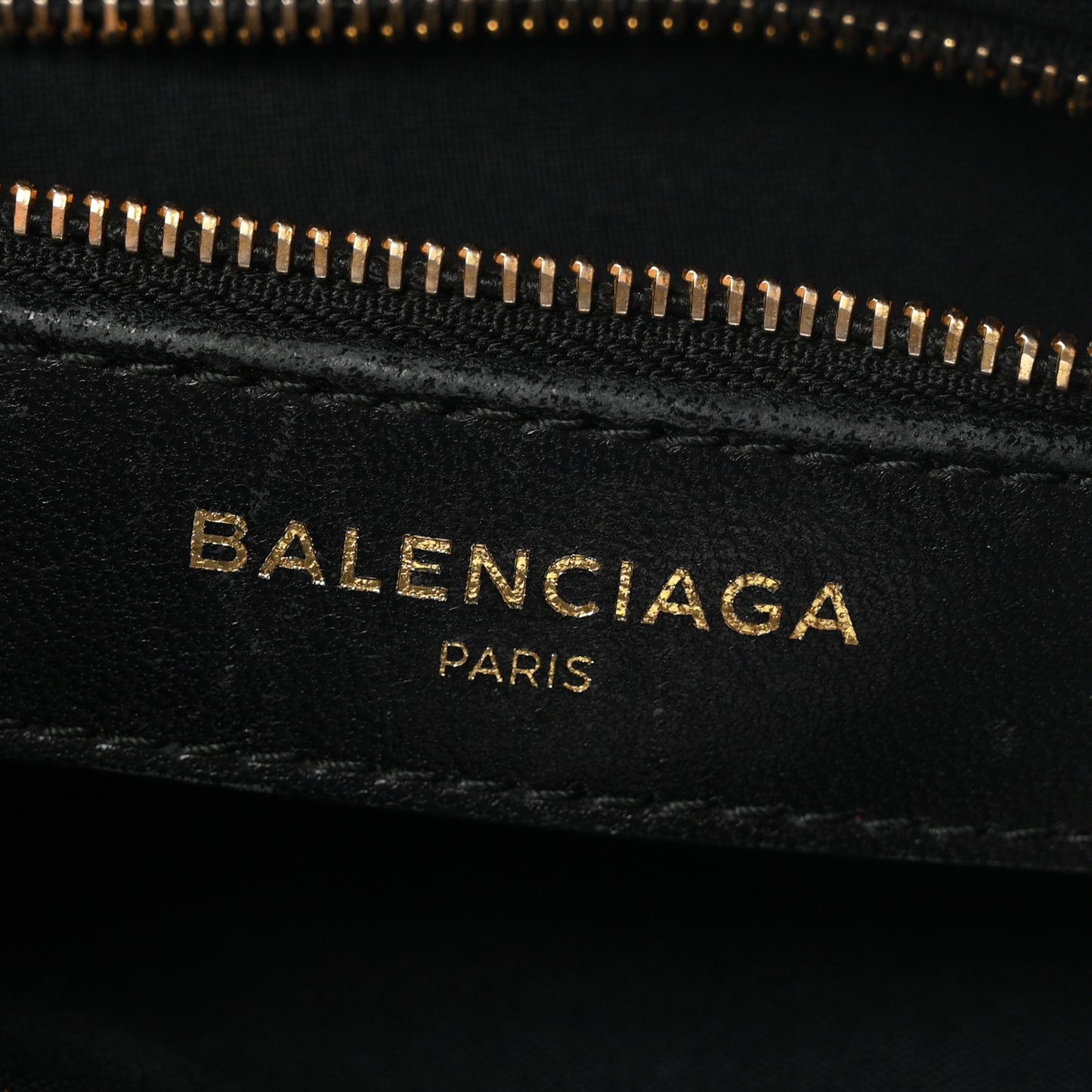 Chevre Gold Metallic Edge Hardware Mini City Black