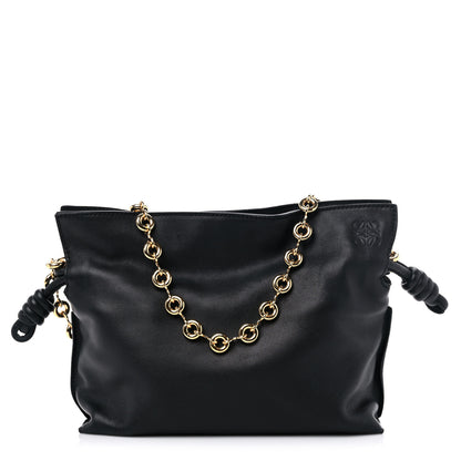 Loewe Nappa Calfskin Mini Flamenco Knot Clutch With Chain Black 1 of 9