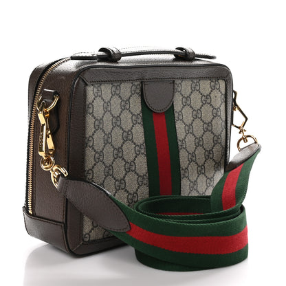 Gucci GG Supreme Monogram Web Small Ophidia Top Handle Shoulder Bag Brown 3 of 14