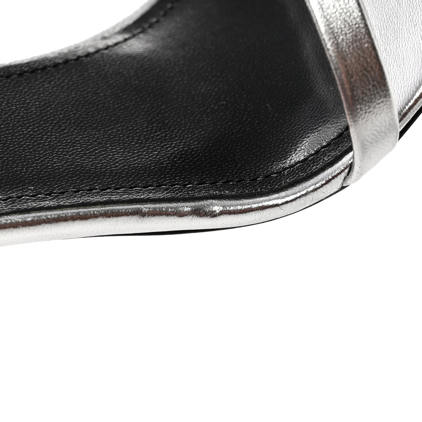 Calfskin Lexi 90 Ankle Strap Sandals 36 Silver