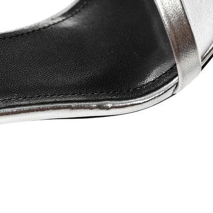 Saint Laurent Calfskin Lexi 90 Ankle Strap Sandals 36 Silver 10 of 17