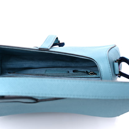 Christian Dior Grained Calfskin Saddle Bag Azure Blue 5 of 11