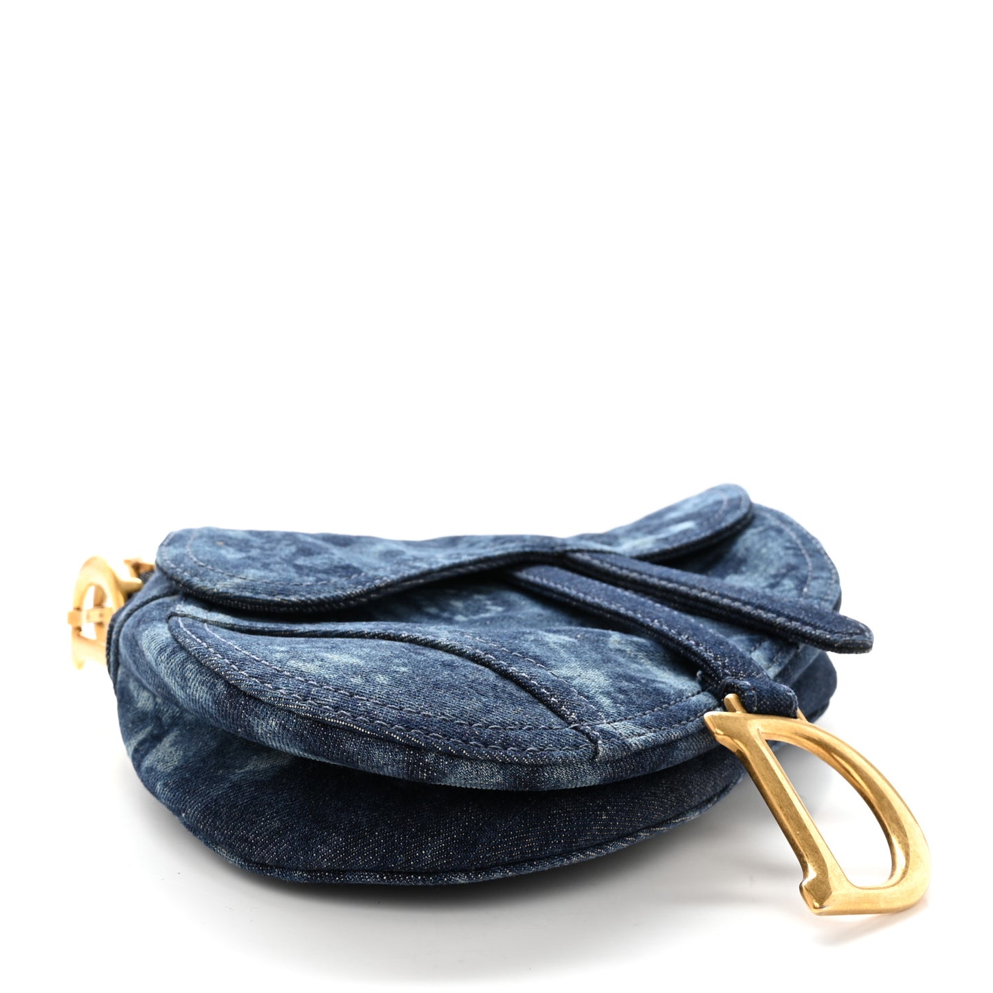 Denim Tie Dye Saddle Bag Blue