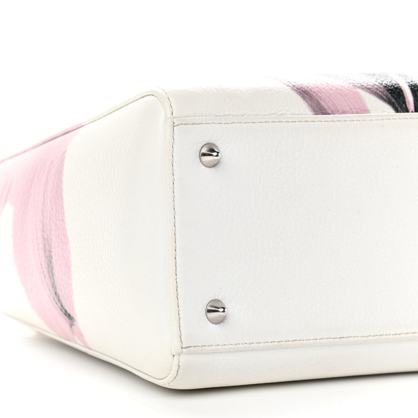 Deerskin Floral Printed Medium Lady Dior White