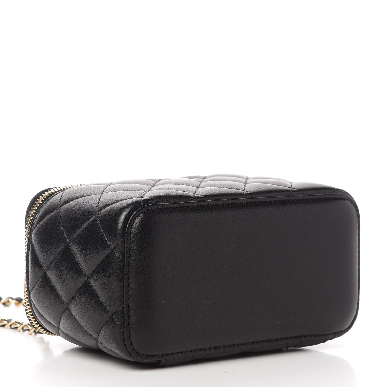 Chanel Lambskin Quilted Small Vanity Case With Chain Black 4 of 11