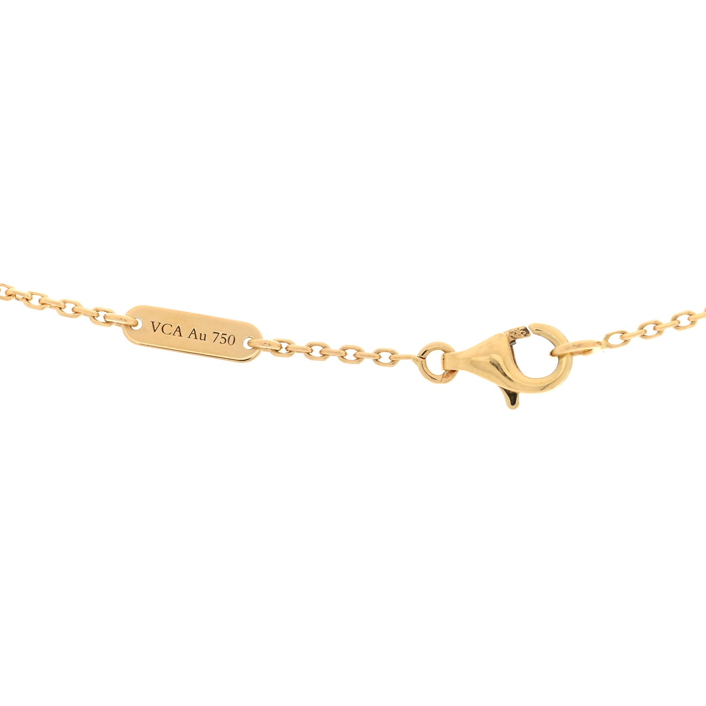 18K Yellow Gold Mother of Pearl Vintage Alhambra Pendant Necklace