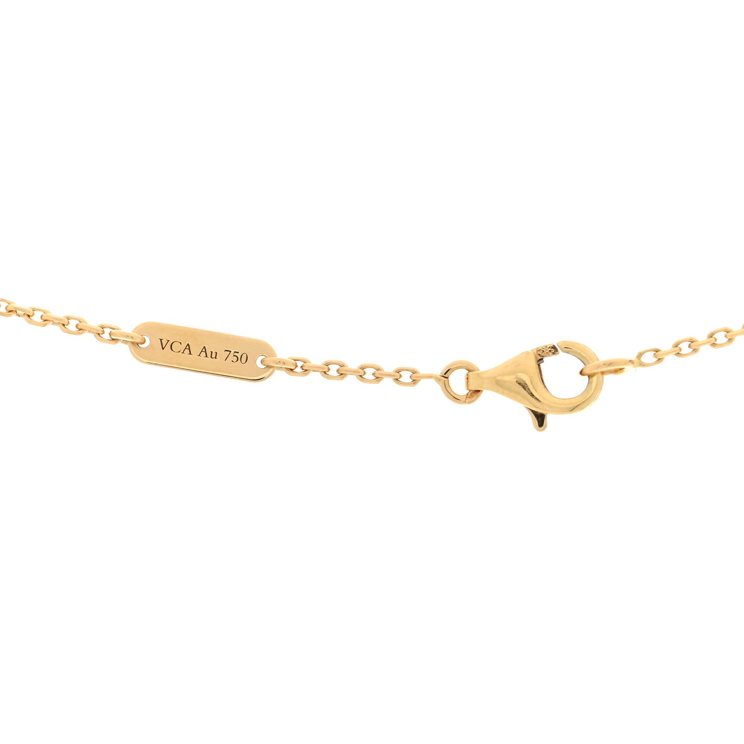 Van Cleef & Arpels 18K Yellow Gold Mother of Pearl Vintage Alhambra Pendant Necklace 4 of 4