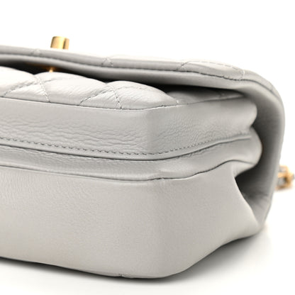 Chanel Calfskin Quilted Top Handle Flap Light Grey 9 of 9