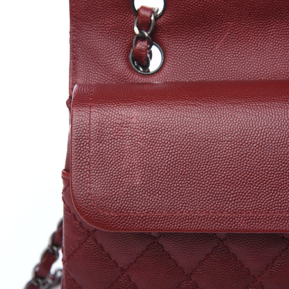 Chanel Caviar Quilted Medium Double Flap Dark Red 11 of 13