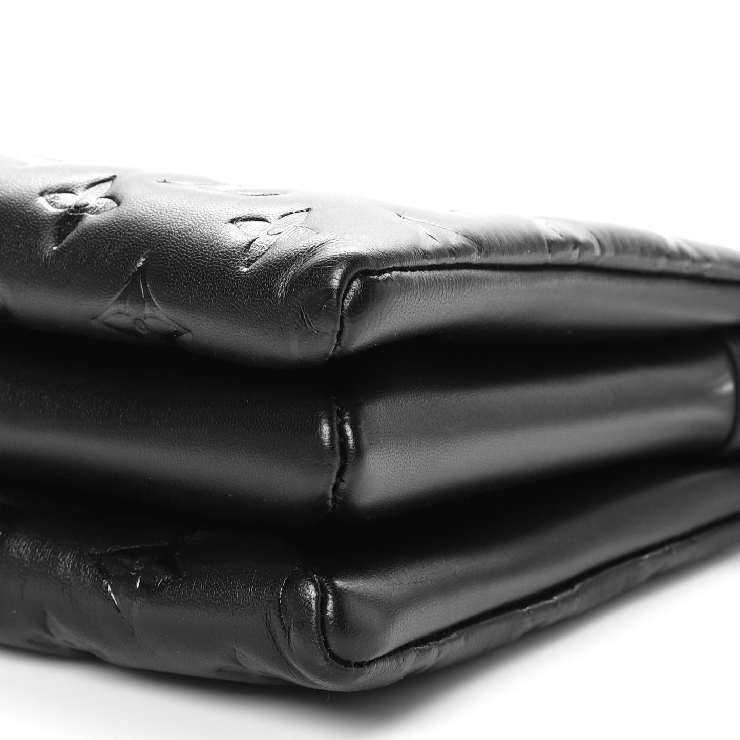 Lambskin Embossed Monogram Coussin PM Black