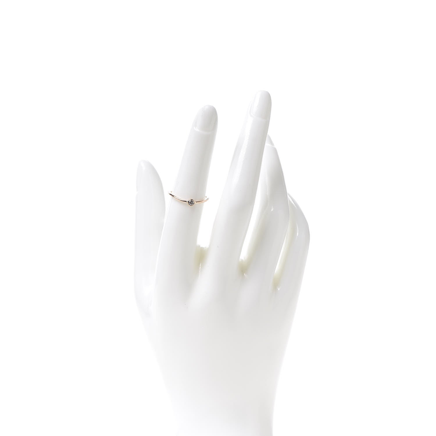 Tiffany 18K Rose Gold Diamond Elsa Peretti Wave Single Row Band Ring 51 5.75 2 of 5