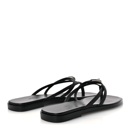 Hermes Calfskin Miss Sandals 39 Black 5 of 11
