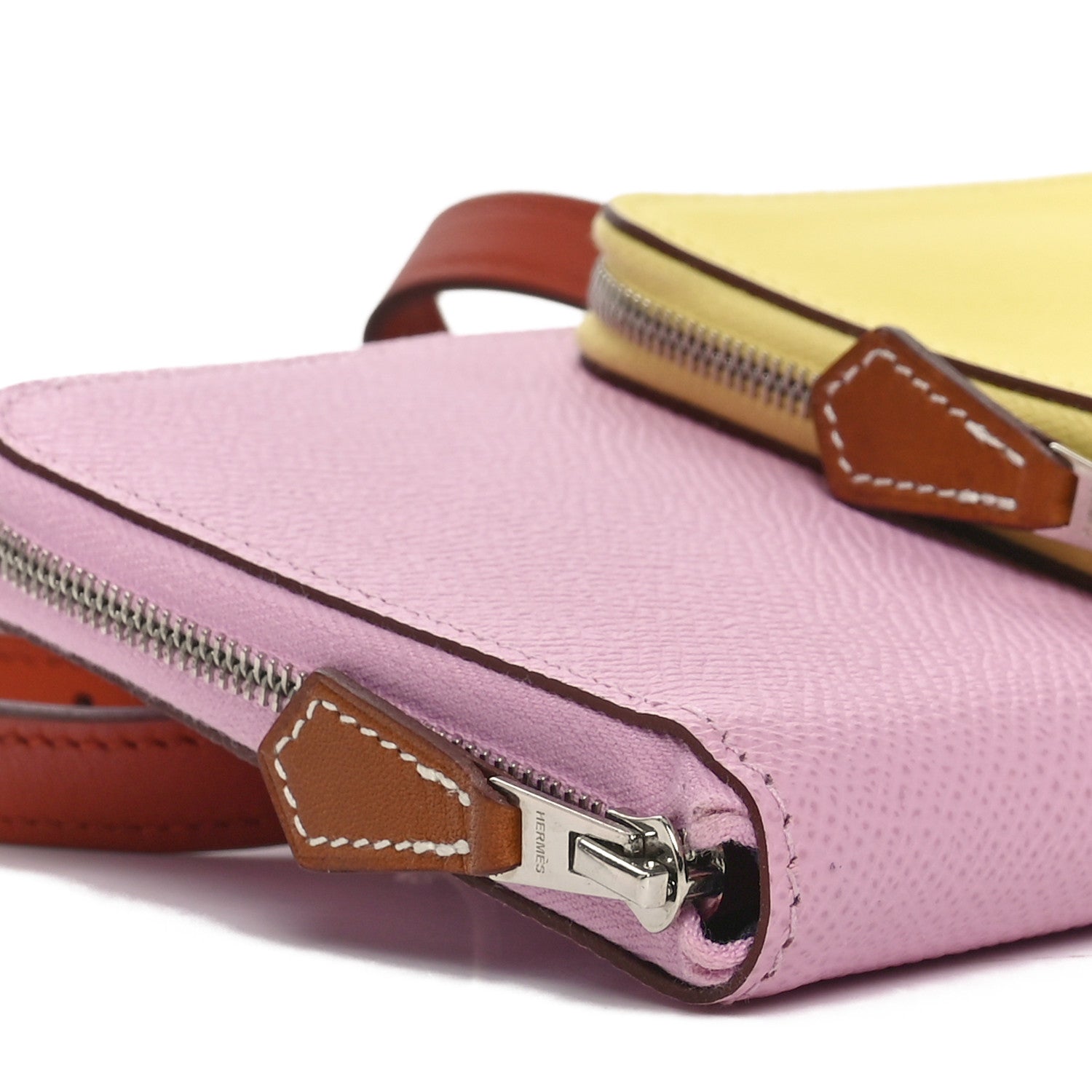 Hermes Epsom Swift Nouveau To Go Wallet Mauve Sylvestre Lime Cuivre Caban 9 of 10