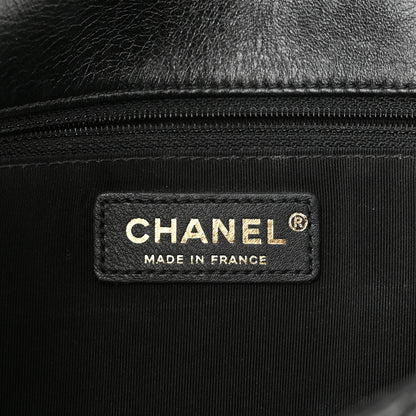 Chanel Lambskin Braided Flap Navy Black 6 of 10
