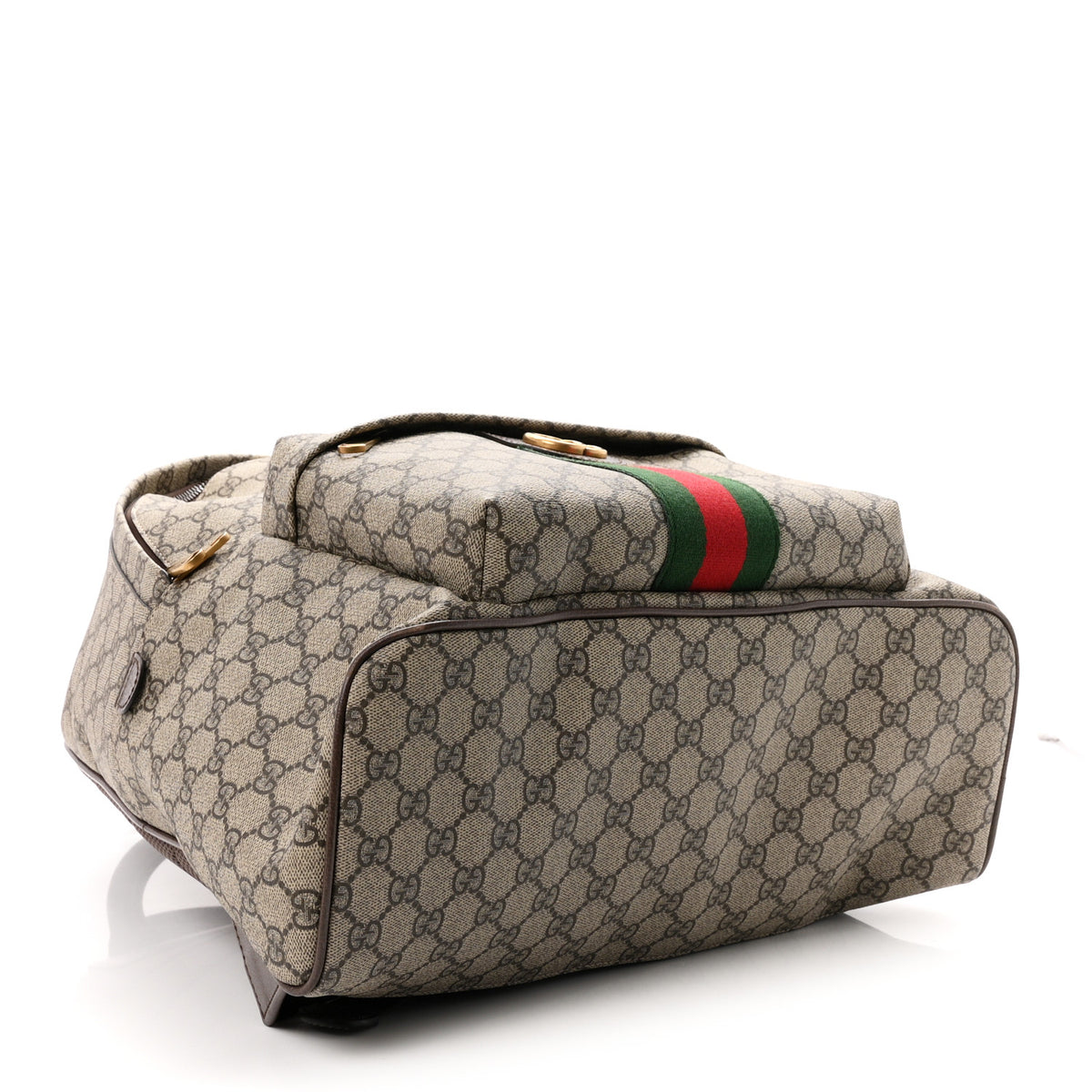 GG Supreme Monogram Medium Ophidia Backpack Brown