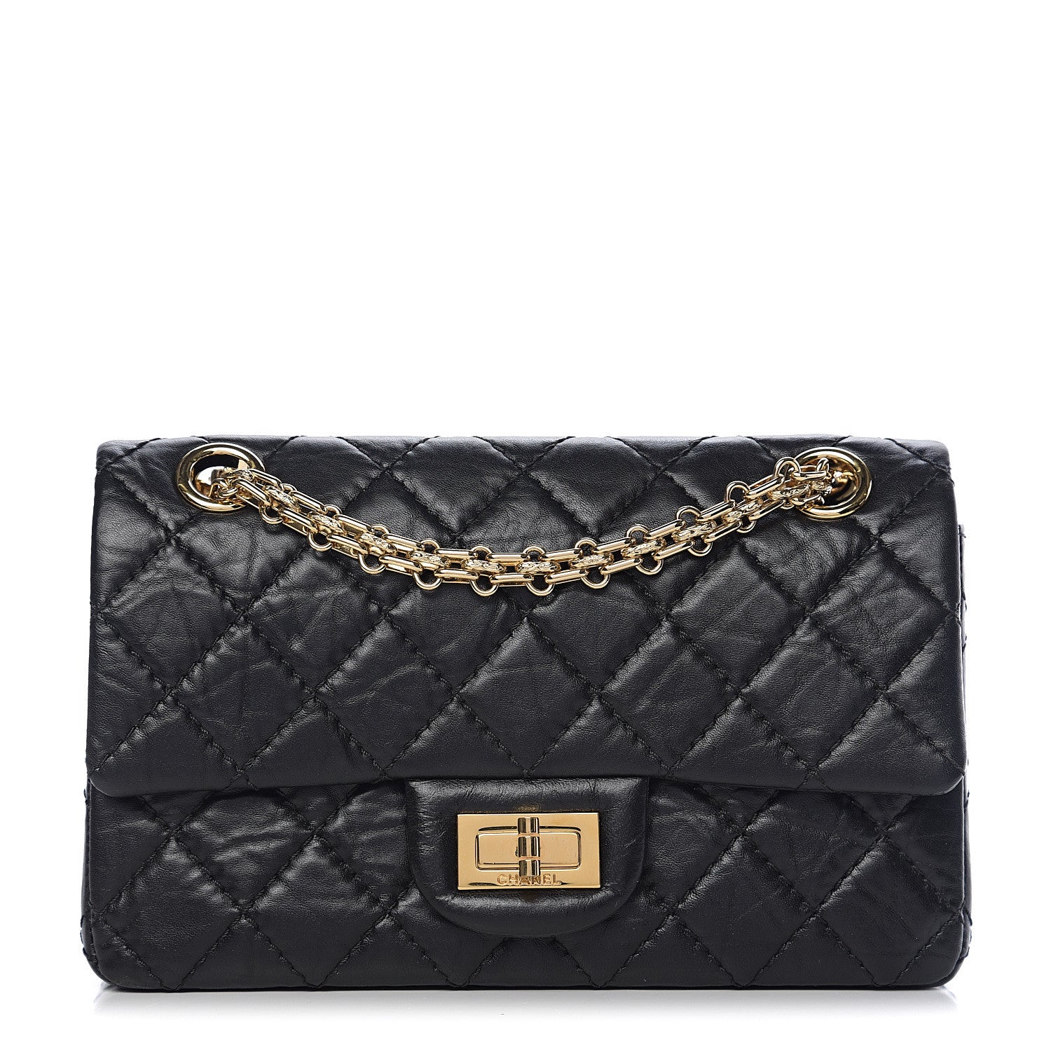 Chanel Aged Calfskin Quilted 2.55 Reissue Mini Flap Black 1 of 11