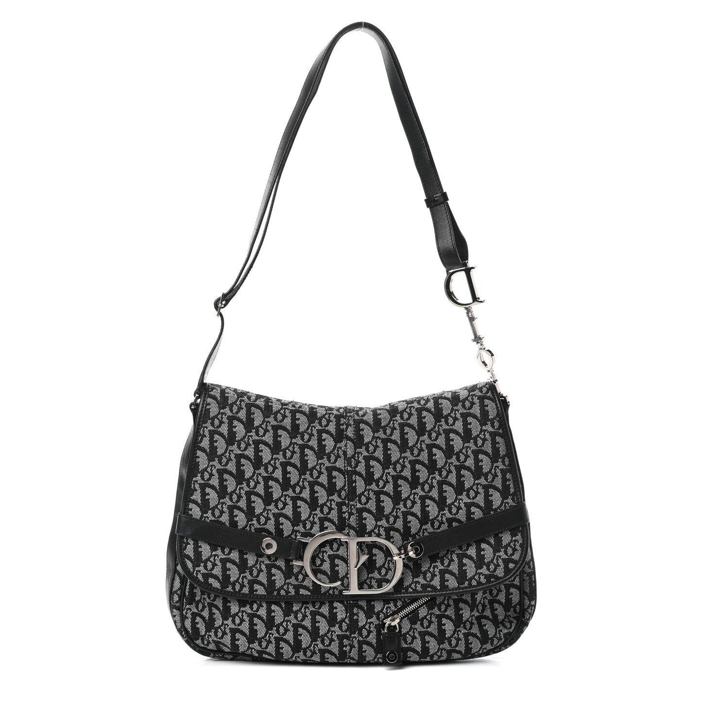 Monogram Flap Messenger Navy Blue