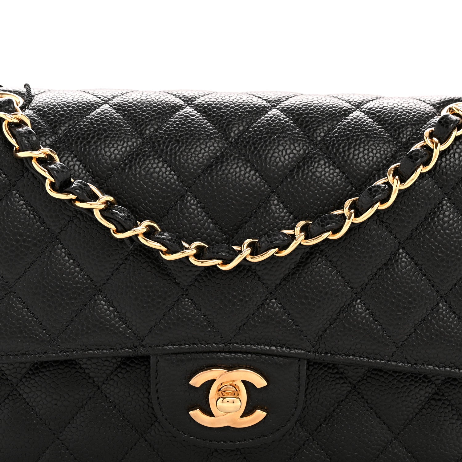 Chanel Caviar Quilted Medium Double Flap Black 8 of 10