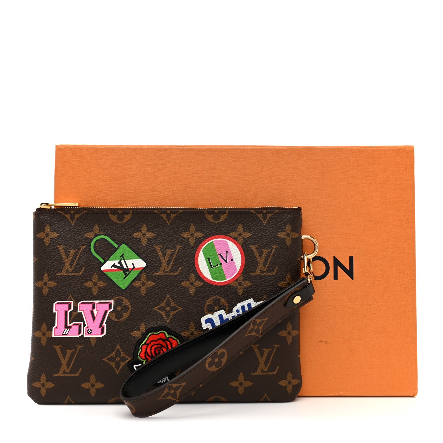 Y*】様 Louis Vuitton モノグラムポーチ Louis Vuitton Monogram Travel Stickers City Pouch 1840512