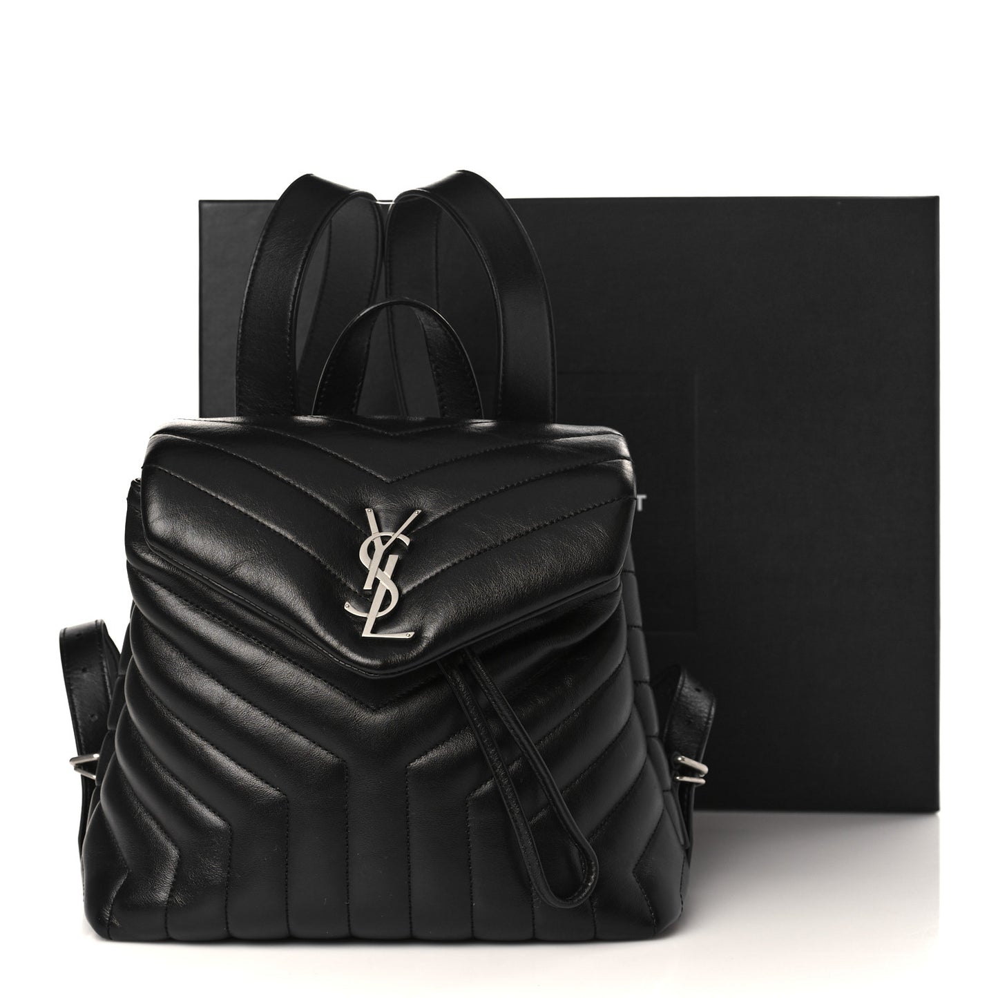 Calfskin Y Quilted Monogram Small Loulou Backpack Black