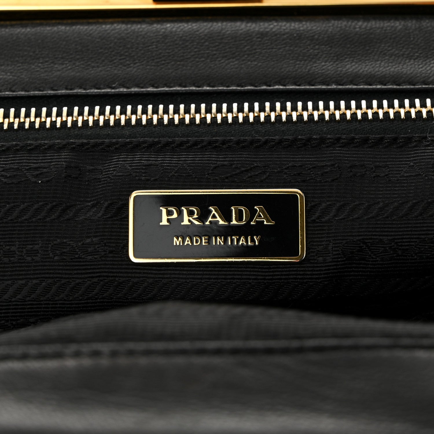 Prada Nappa Dressy Gaufre Framed Tote Black 6 of 13
