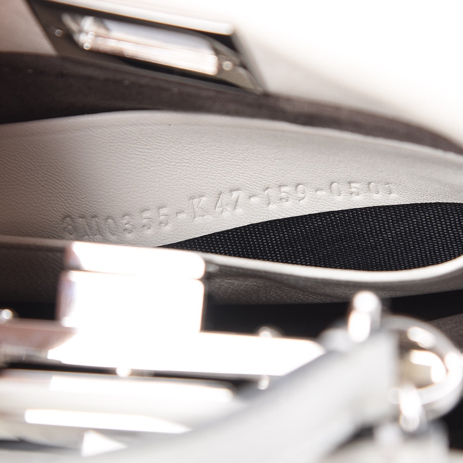 Fendi Shiny Nappa Micro Peekaboo Iconic Satchel White 8 of 12