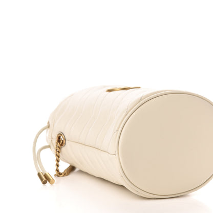 Gucci Calfskin Matelasse Mini GG Marmont 2.0 Bucket Bag White 8 of 10