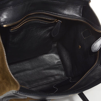 Celine Smooth Calfskin Suede Micro Luggage Olive 5 of 9