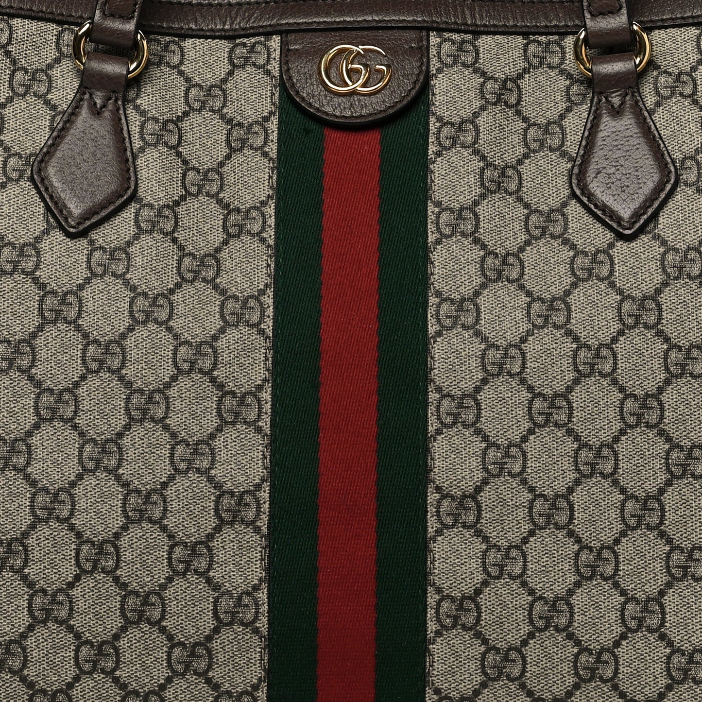 GG Supreme Monogram Medium Ophidia Shopping Tote Brown