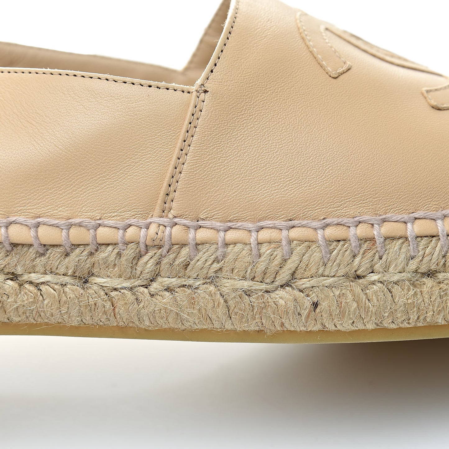 Lambskin CC Espadrilles 37 Beige Black