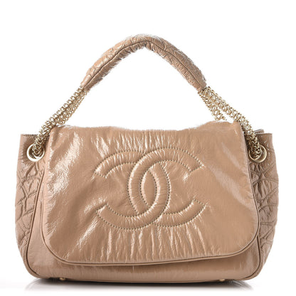 Chanel Vinyl Rodeo Accordion Flap Bag Beige 1 of 7