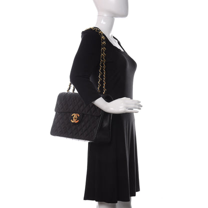 Chanel Lambskin Quilted XL Jumbo Single Flap Black 2 of 15