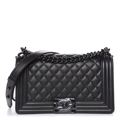 Chanel Caviar Quilted Medium Boy Flap So Black 1 of 10