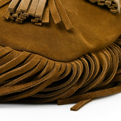 Saint Laurent Suede Fringe Flat Anita Crossbody Bag Camel 10 of 10