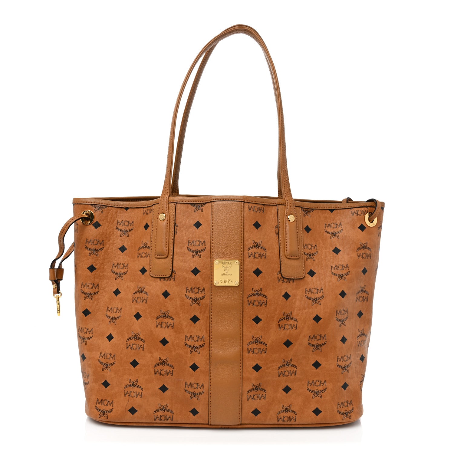 MCM Visetos Medium Liz Reversible Shopper Tote Cognac 1 of 17