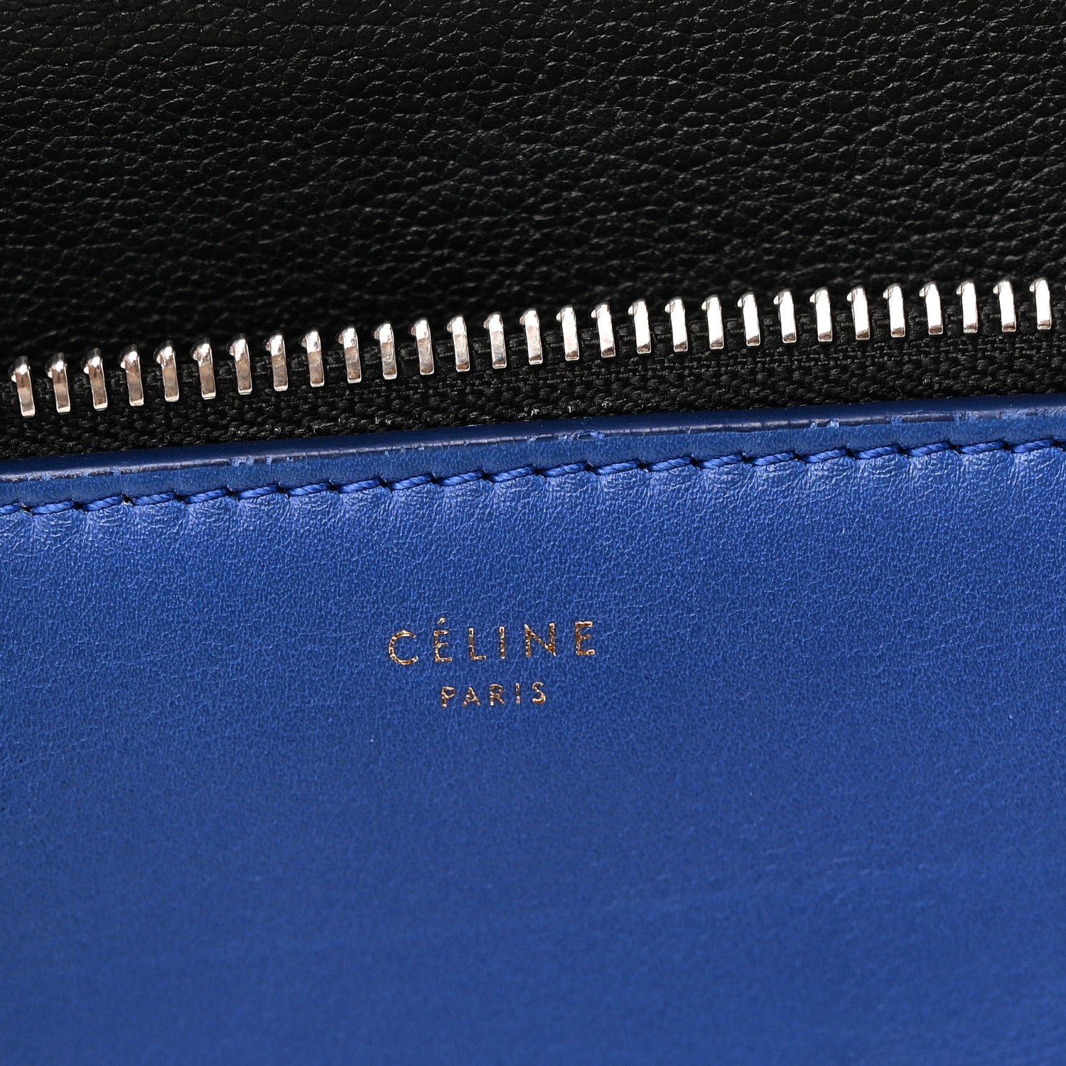 Celine Calfskin Medium Tri-Color Edge Shoulder Bag Blue Multicolor 6 of 11