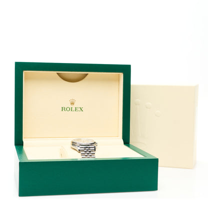 Rolex Stainless Steel 18K White Gold Diamond 36mm Oyster Perpetual Datejust Watch Silver Roman 126234 5 of 5