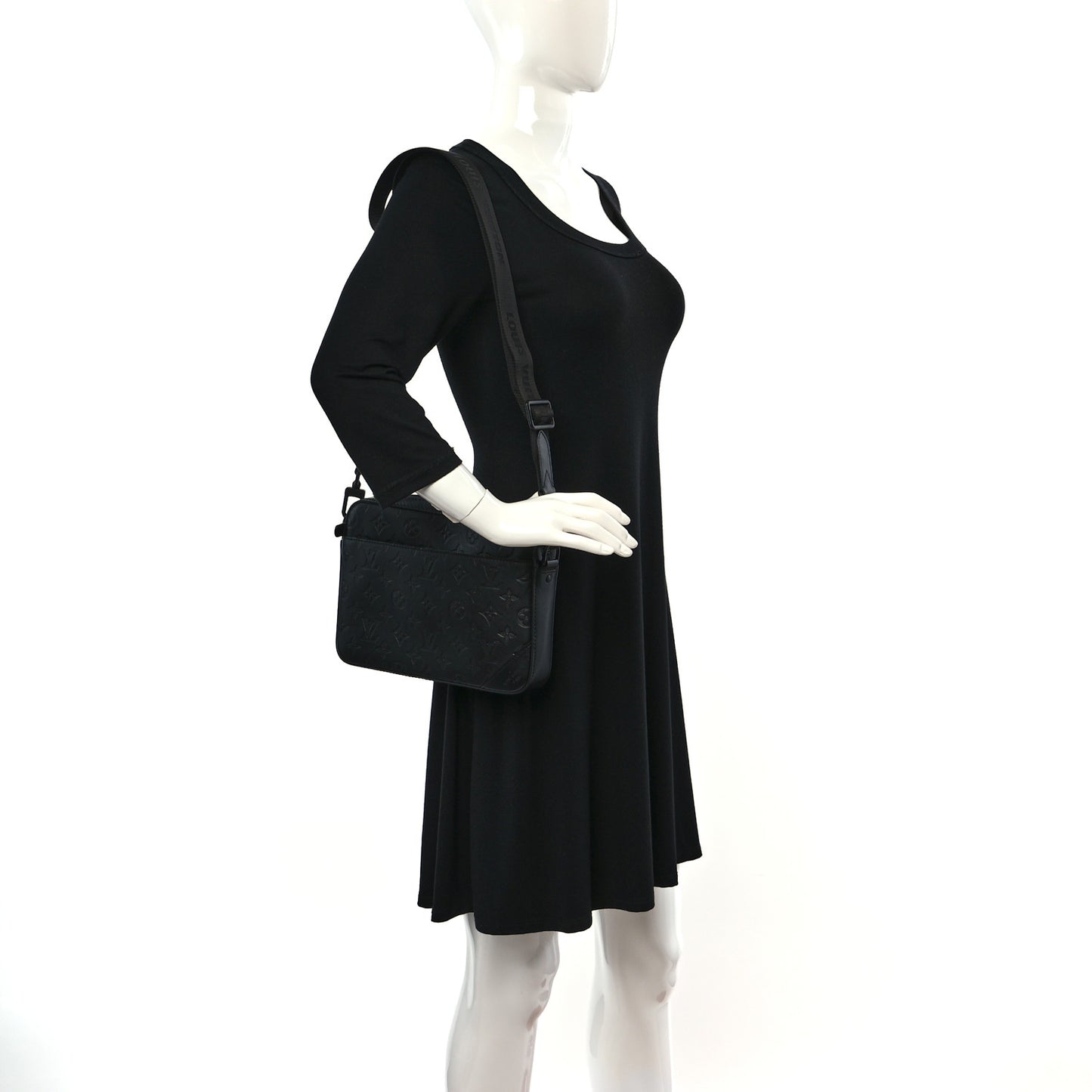 Calfskin Monogram Shadow Duo Messenger Black
