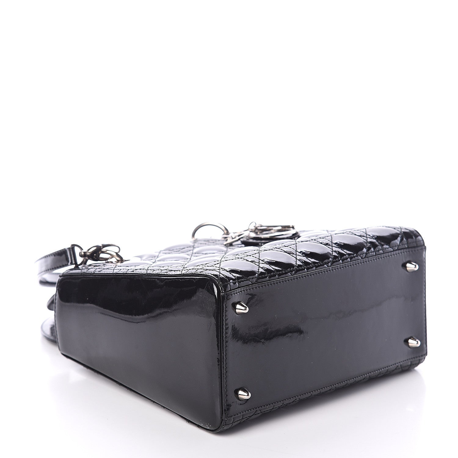 Christian Dior Patent Cannage Medium Lady Dior Black 3 of 8