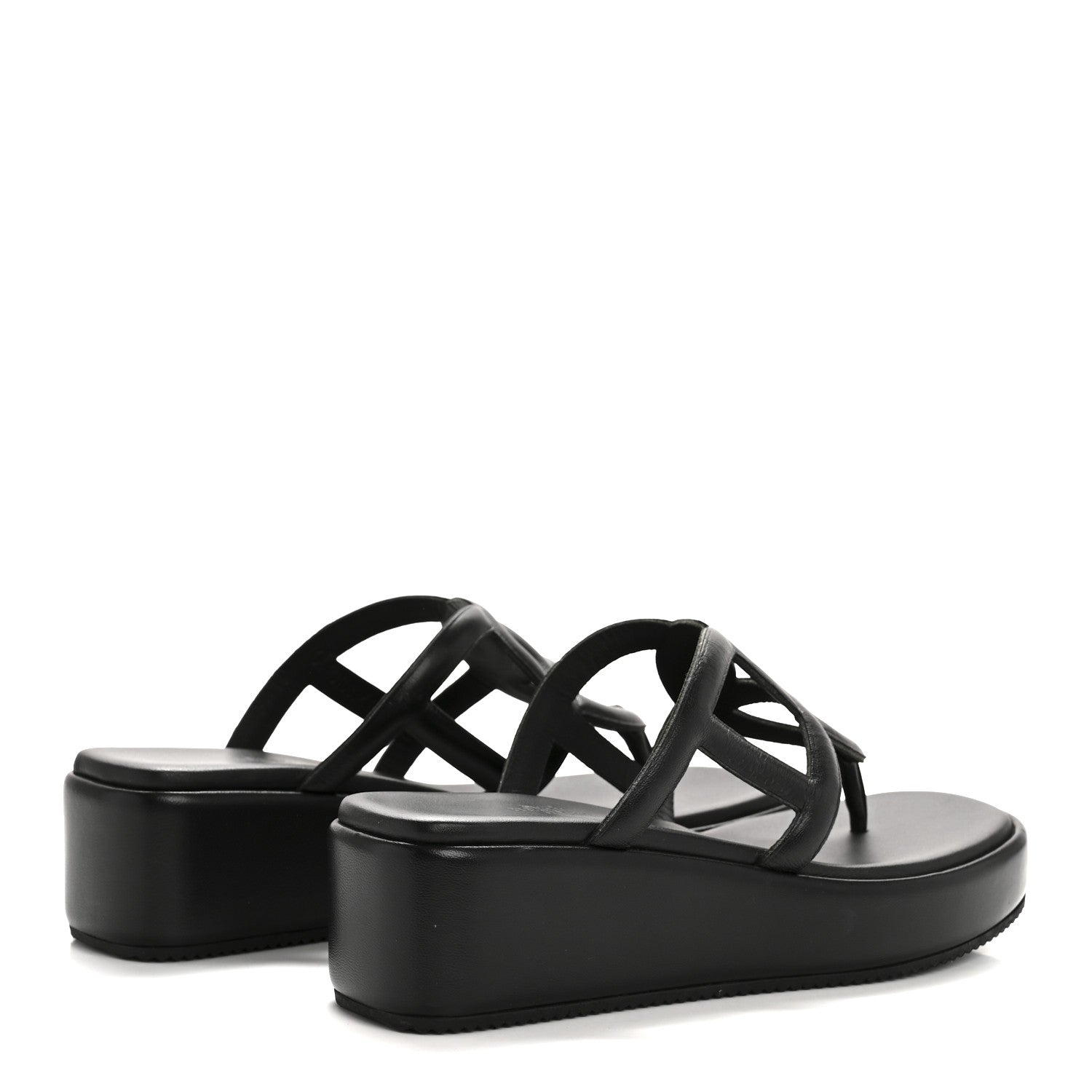 Hermes Nappa Gipsy Sandals 38 Black 5 of 12