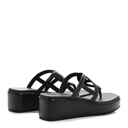 Hermes Nappa Gipsy Sandals 38 Black 5 of 12