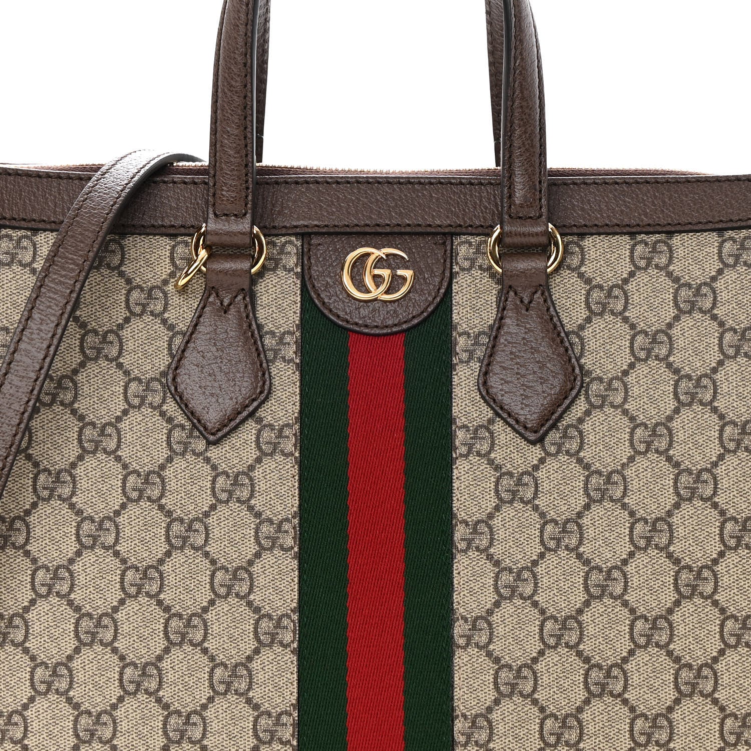 Gucci GG Supreme Monogram Web Medium Ophidia Tote Bag Brown 8 of 16