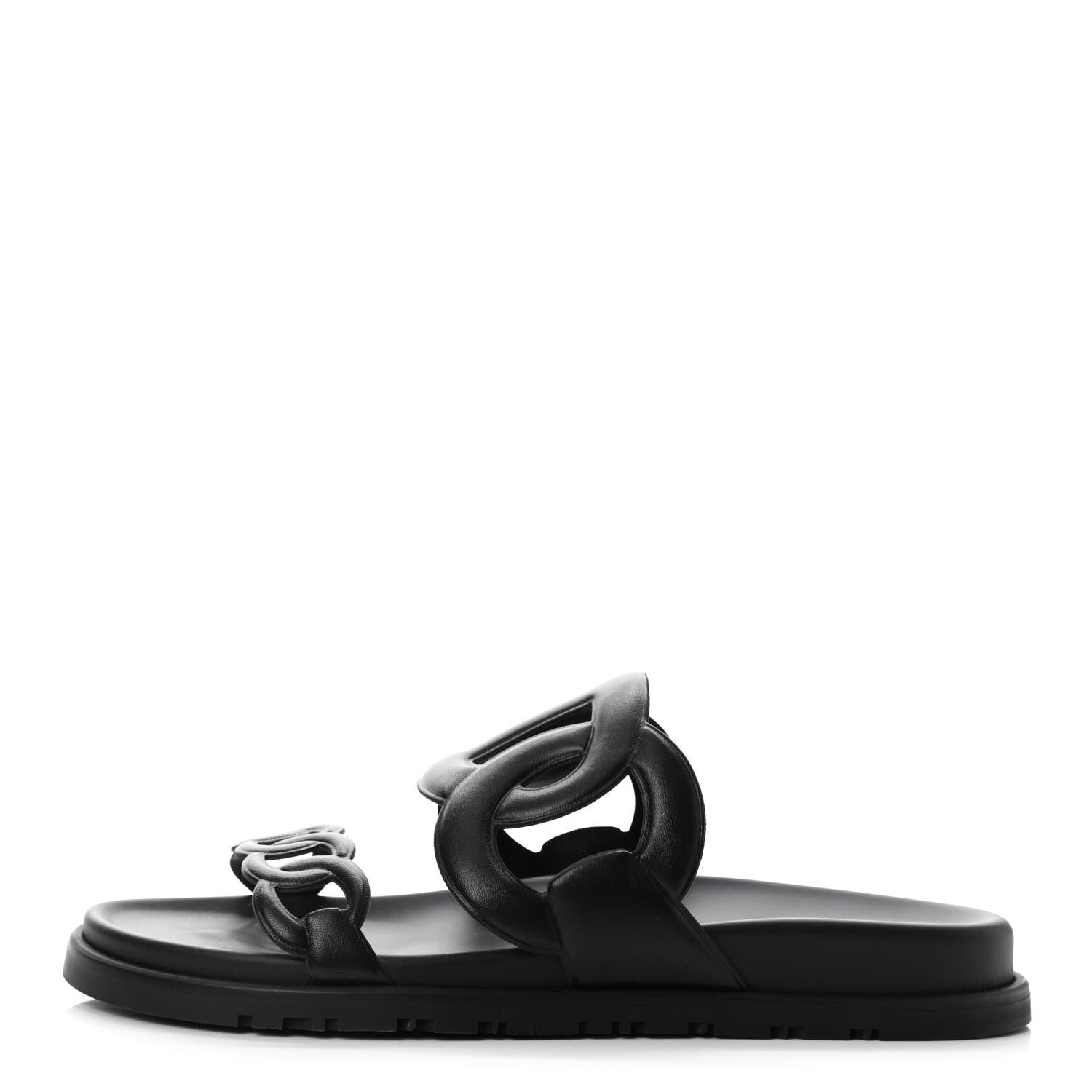 Hermes Nappa Extra Sandals 38 Black 1 of 8