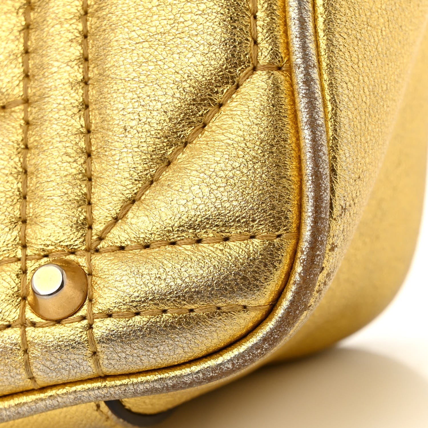 Gucci Metallic Calfskin Matelasse Studded Mini Pearly GG Marmont Shoulder Bag Gold 11 of 13