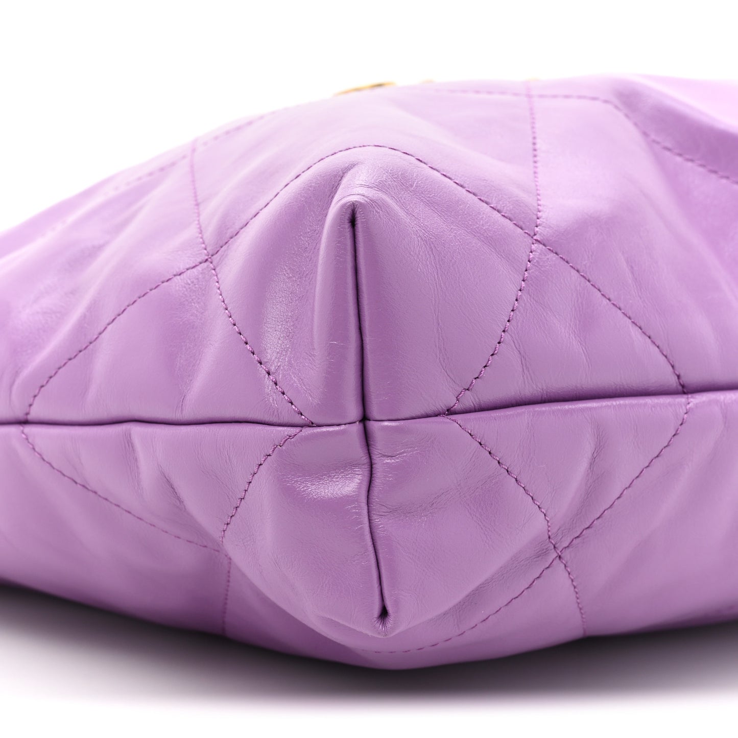 Shiny Calfskin Quilted Small Chanel 22 Purple