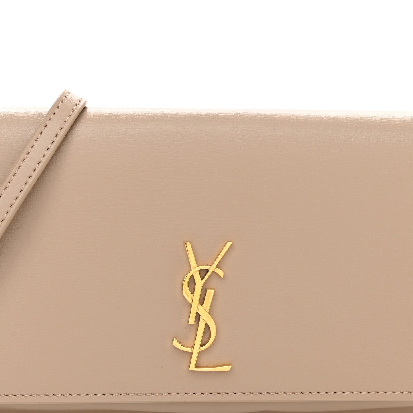 Smooth Calfskin Monogram Phone Holder Crossbody Dark Beige
