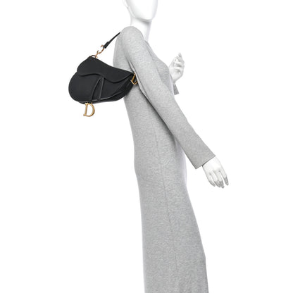 Christian Dior Grained Calfskin Saddle Bag Black 2 of 10