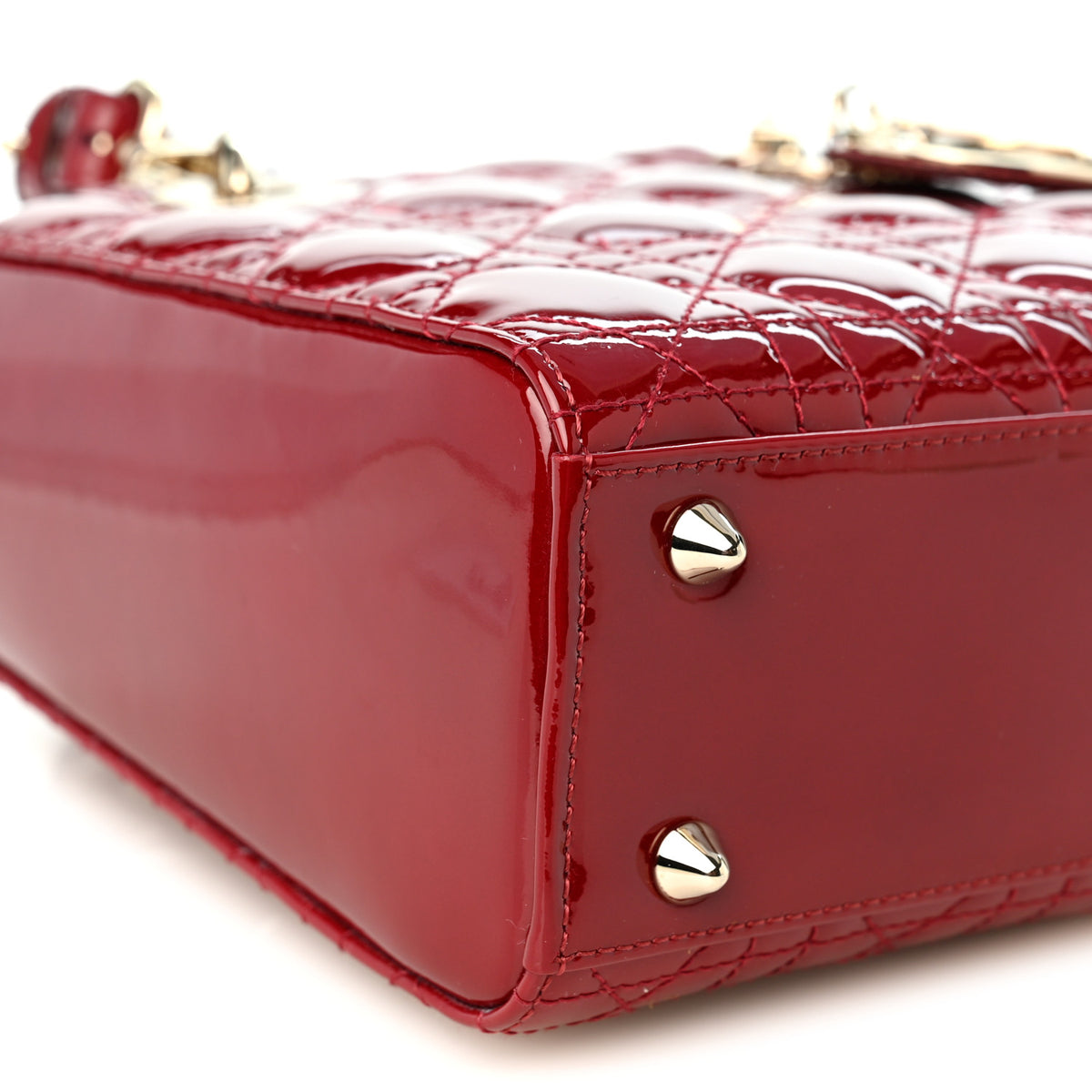 Christian Dior Patent Cannage Small My ABCDior Lady Dior Cherry Red 9 of 11